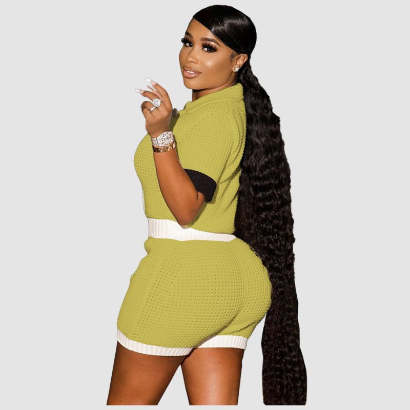 Conjunto de pantalón corto de color liso