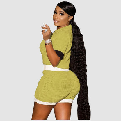 Conjunto de pantalón corto de color liso