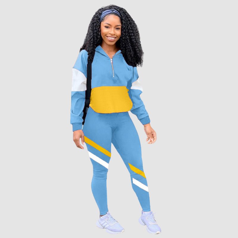 Conjunto casual de contraste de color