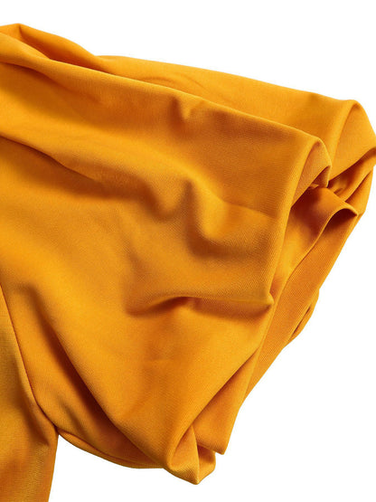 Puff Sleeve Belted A-Line Midi Dress