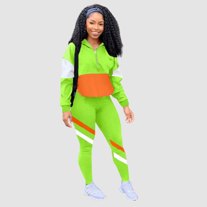 Conjunto casual de contraste de color