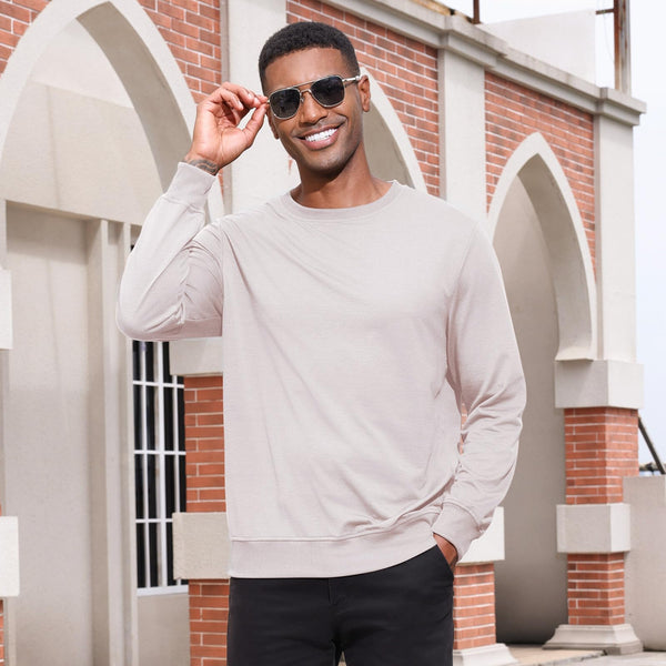 Mens Crewneck Long Sleeve Pullover