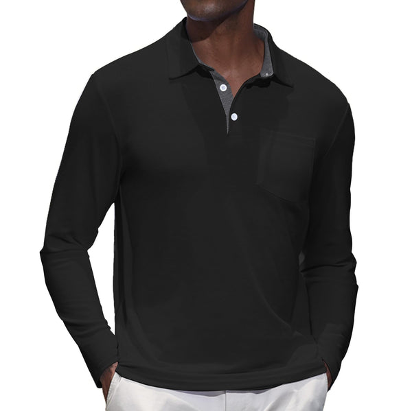 Mens Long Sleeve Classic Polo Shirts