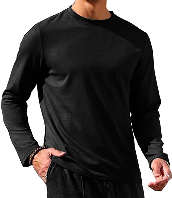 Mens Crew Neck Long Sleeve Pullover