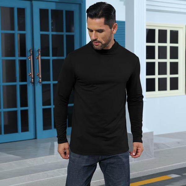 Mens Long Sleeve Turtle Neck Pullover