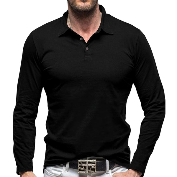 Mens Long Sleeve Collared Polo Shirts