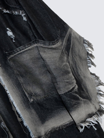 Distressed  Denim Harem Pants