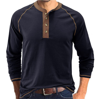 Mens Long Sleeve Thermal Underwear Henley Top