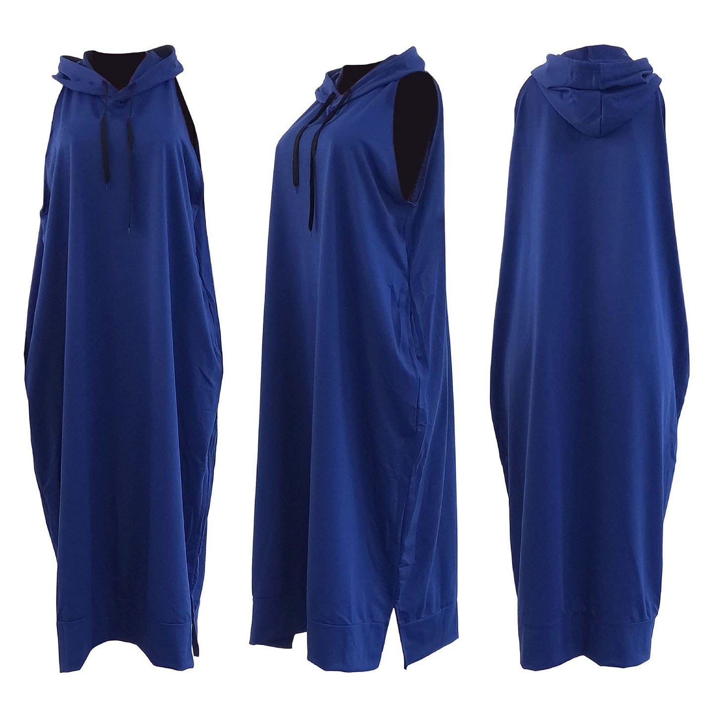 Vestido midi sin mangas con capucha y bolsillo