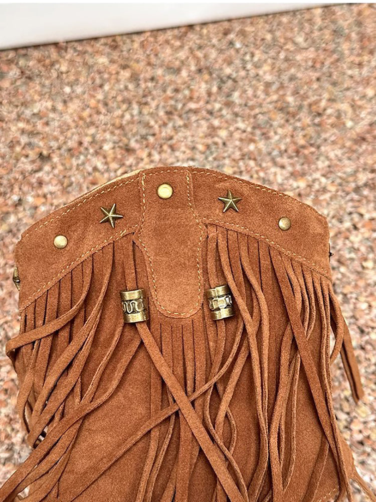 Bohemian Studs Tassel Thong Sandals