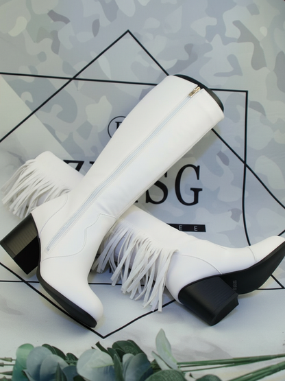 Mid-Calf Fringe Boots