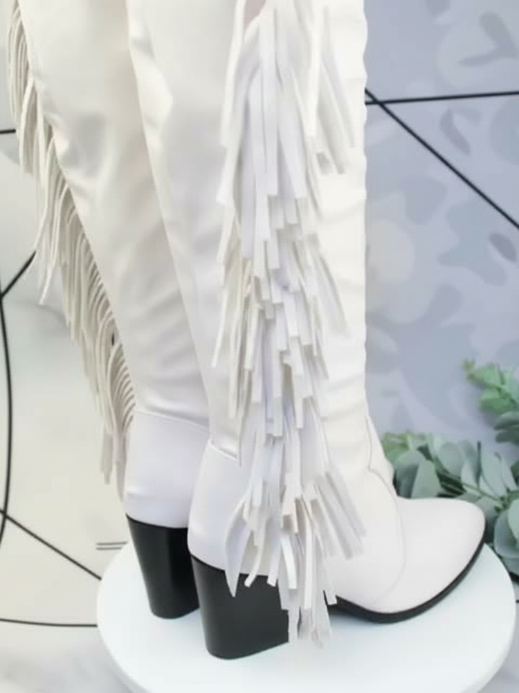 Mid-Calf Fringe Boots