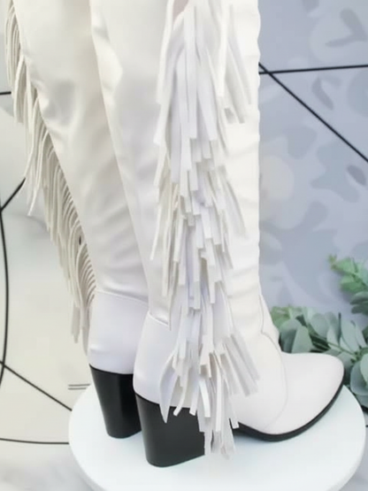 Mid-Calf Fringe Boots