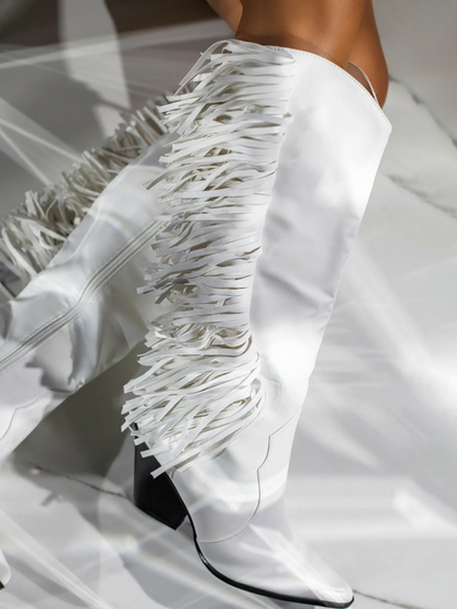 Mid-Calf Fringe Boots