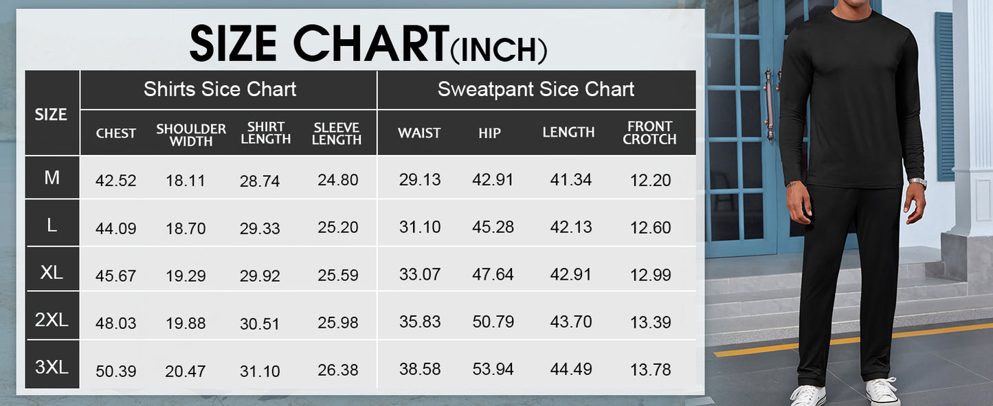 Mens Two Piece Long Sleeve Jogging Sets