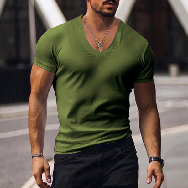 Mens V Neck Short Sleeve Top