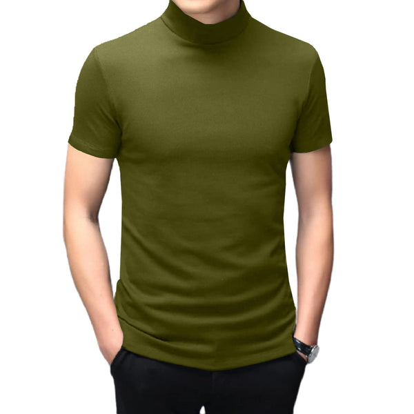 Mens Short Sleeve Turtleneck Tops