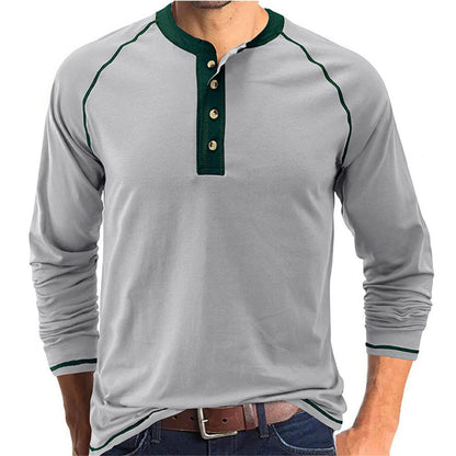 Mens Long Sleeve Thermal Underwear Henley Top