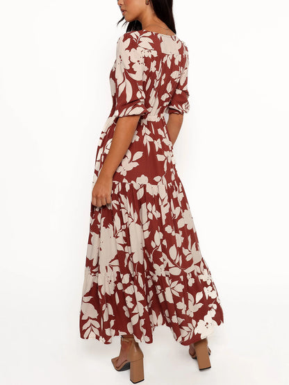 Floral Print A Line Flowy Dresses