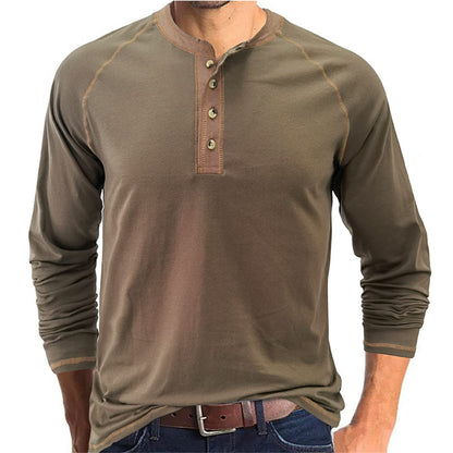 Mens Long Sleeve Thermal Underwear Henley Top