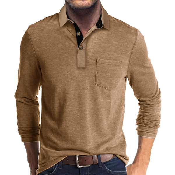 Mens Long Sleeve with Pocket Polo Shirts