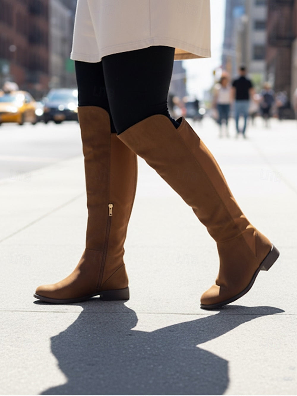 Suede Over-the-Knee Flat Riding Boots