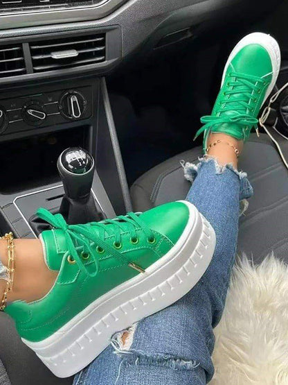 Zapatillas deportivas con plataforma gruesa de color liso 