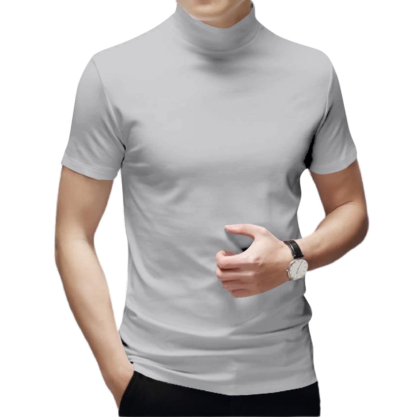 Mens Short Sleeve Turtleneck Tops