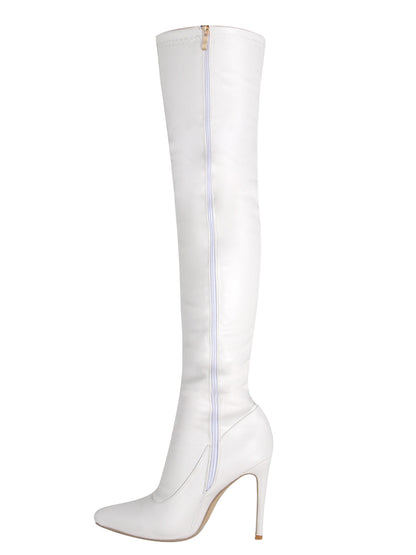 Pointed Toe Patent Leather Over-the-Knee Boots