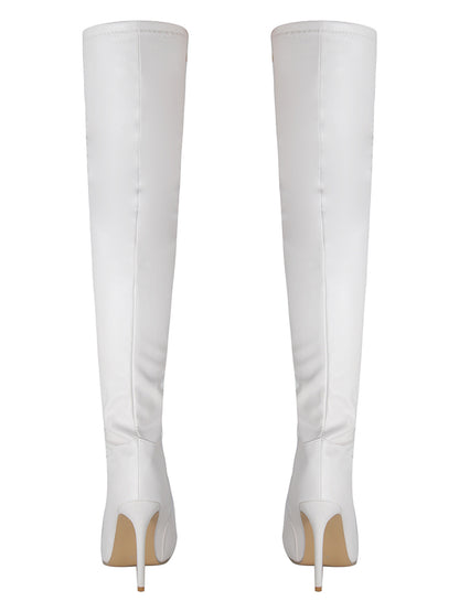 Pointed Toe Patent Leather Over-the-Knee Boots
