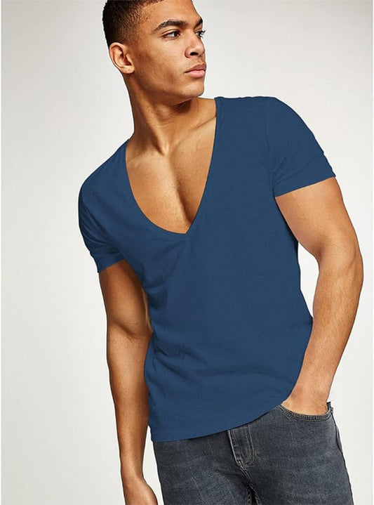 Mens V Neck Short Sleeve Tops