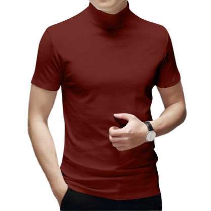 Mens Short Sleeve Turtleneck Tops
