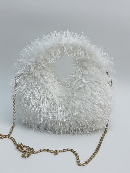 Candy Color Fluffy Fringe Mini Handbag