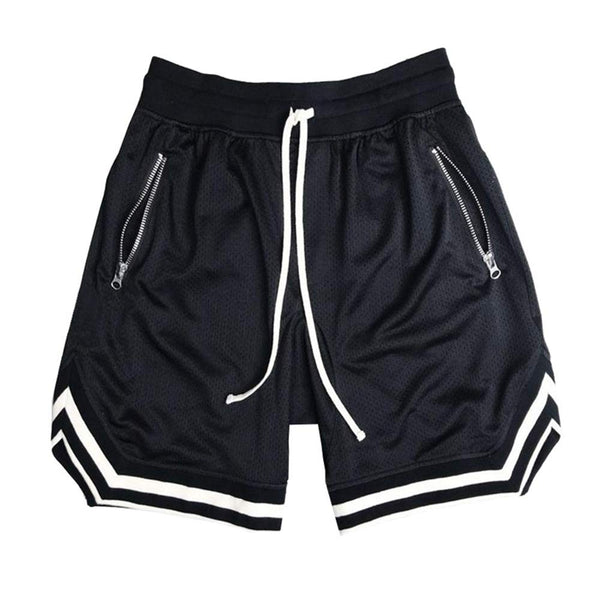 Mens Workout Training Shorts with Zipper Pocket