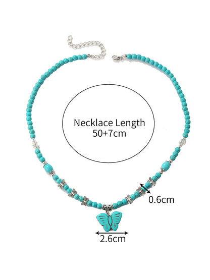Bohemian Turquoise Earring Bracelet Necklace Sets