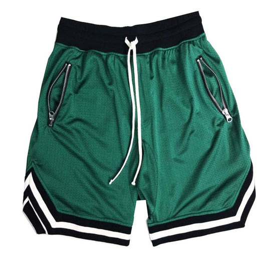 Mens Workout Training Shorts with Zipper Pocket