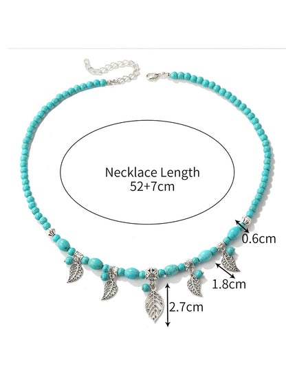 Bohemian Turquoise Earring Bracelet Necklace Sets