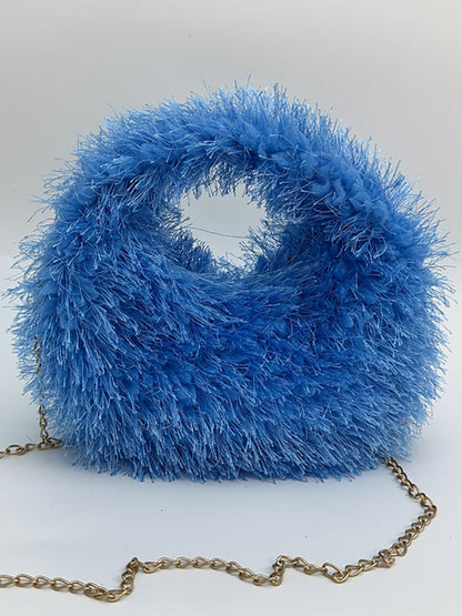 Candy Color Fluffy Fringe Mini Handbag