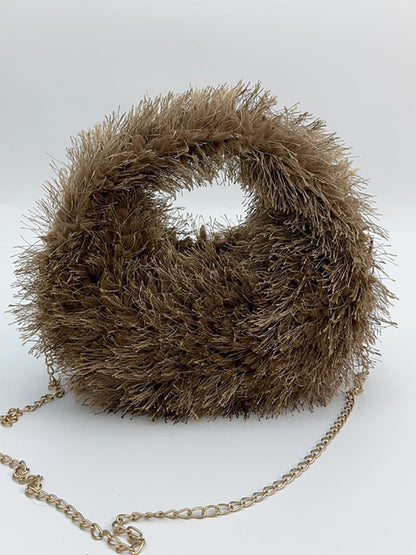Candy Color Fluffy Fringe Mini Handbag