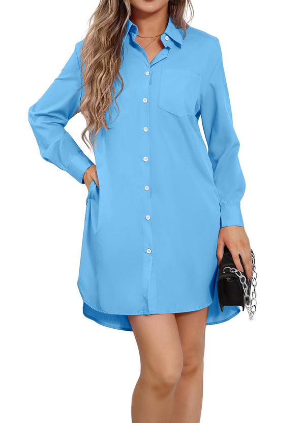 Long Sleeve Button Down Shirt Dress