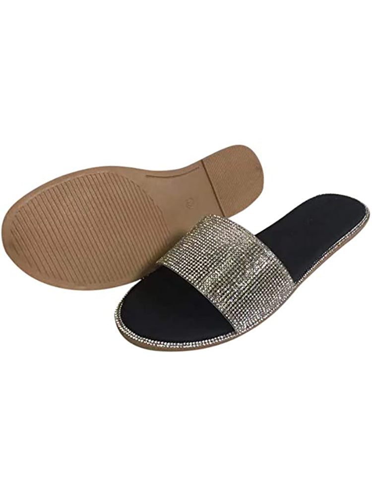 Rhinestone Flat Slide