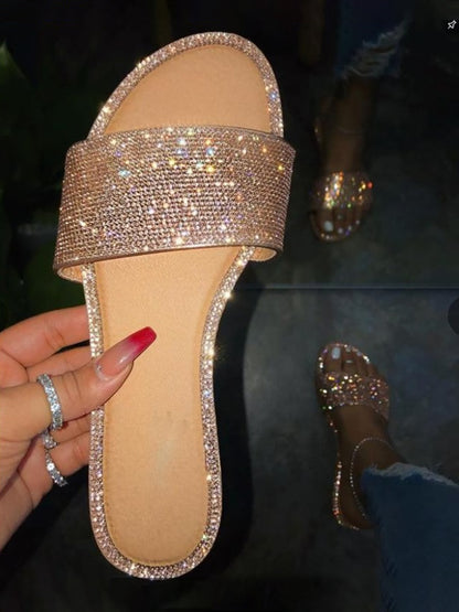 Rhinestone Flat Slide