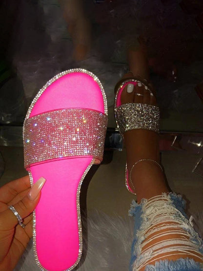 Rhinestone Flat Slide