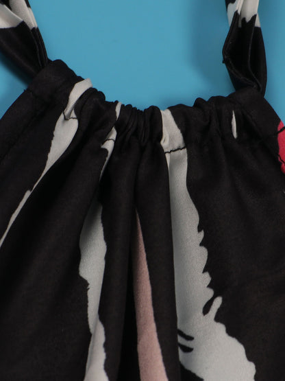 One-Shoulder Striped  Backless Maxi Dress