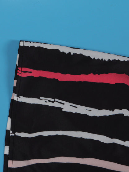 One-Shoulder Striped  Backless Maxi Dress