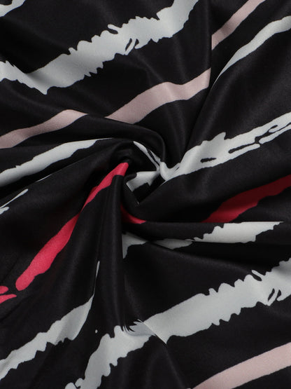 One-Shoulder Striped  Backless Maxi Dress