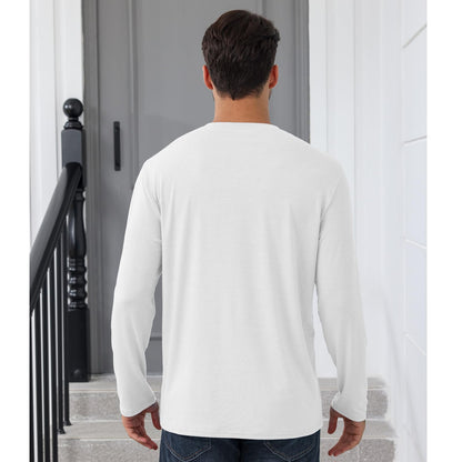 Mens Long Sleeve Soild Button Top