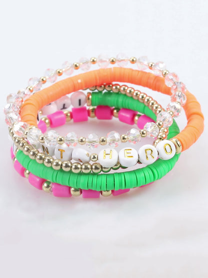 Multicolor Letter Bead Bracelet Polymer Clay Set