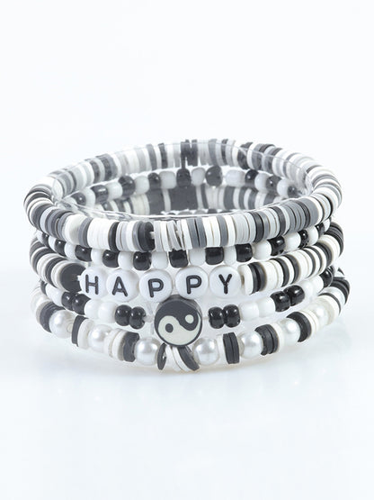 Multicolor Letter Bead Bracelet Polymer Clay Set