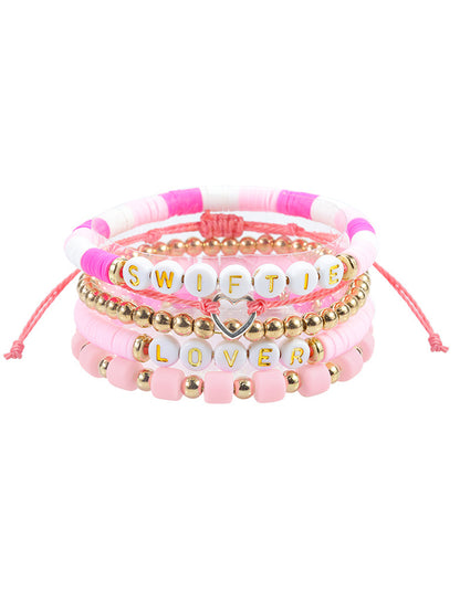 Multicolor Letter Bead Bracelet Polymer Clay Set